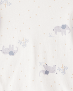 Pack cuatro bodies de algodón manga larga con estampado safari