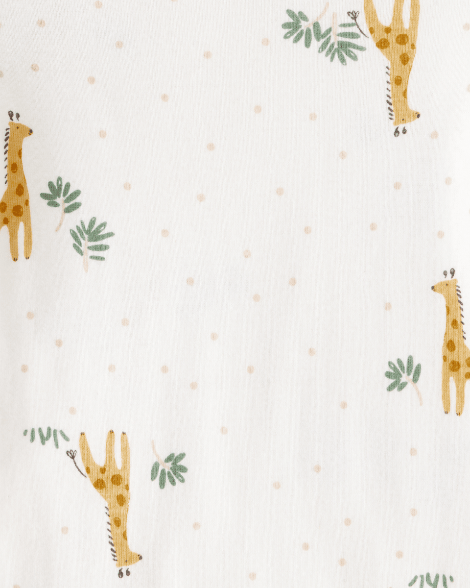 Pack cuatro bodies de algodón manga larga con estampado safari