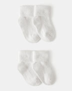 Pack cuatro pares calcetines chenilla blancas