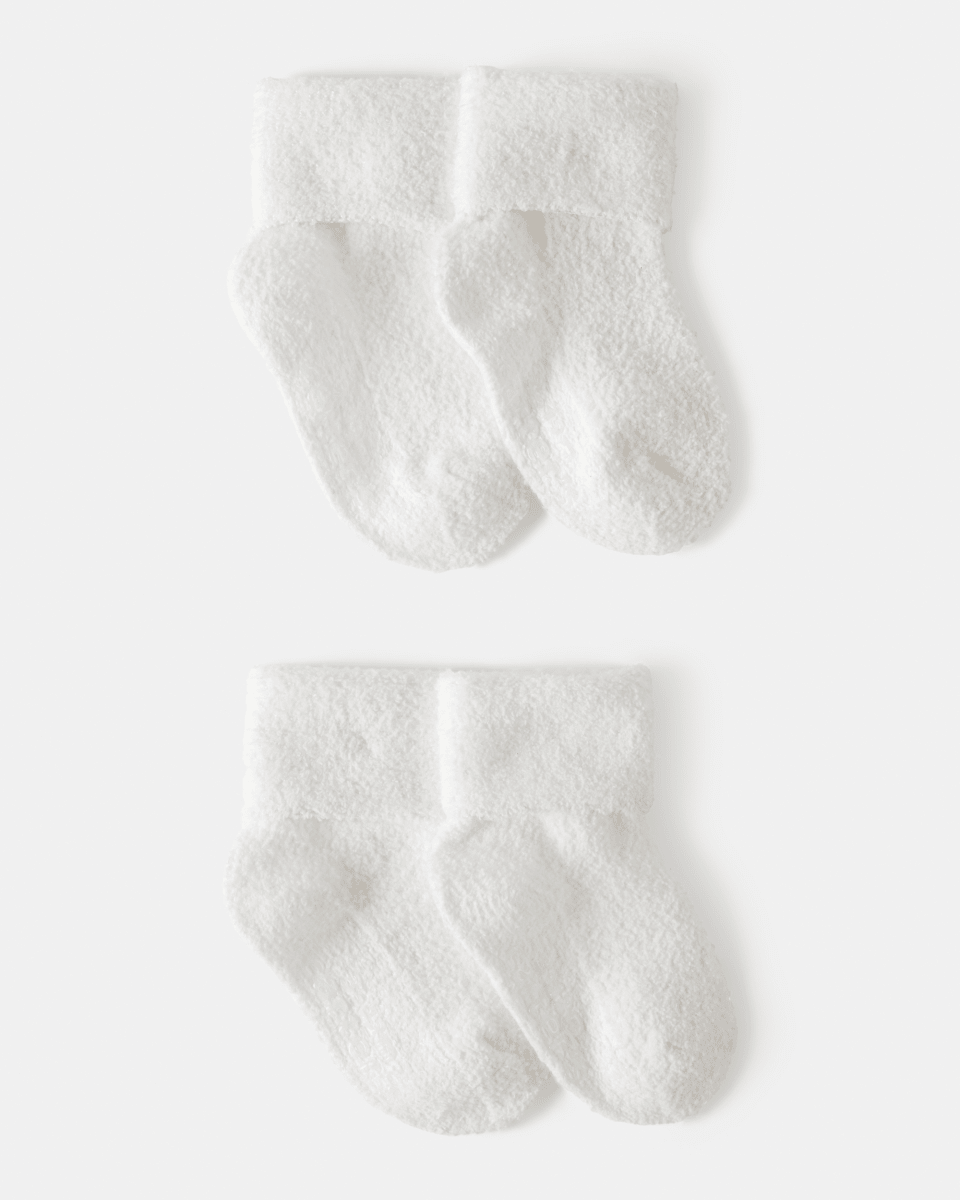 Pack cuatro pares calcetines chenilla blancas