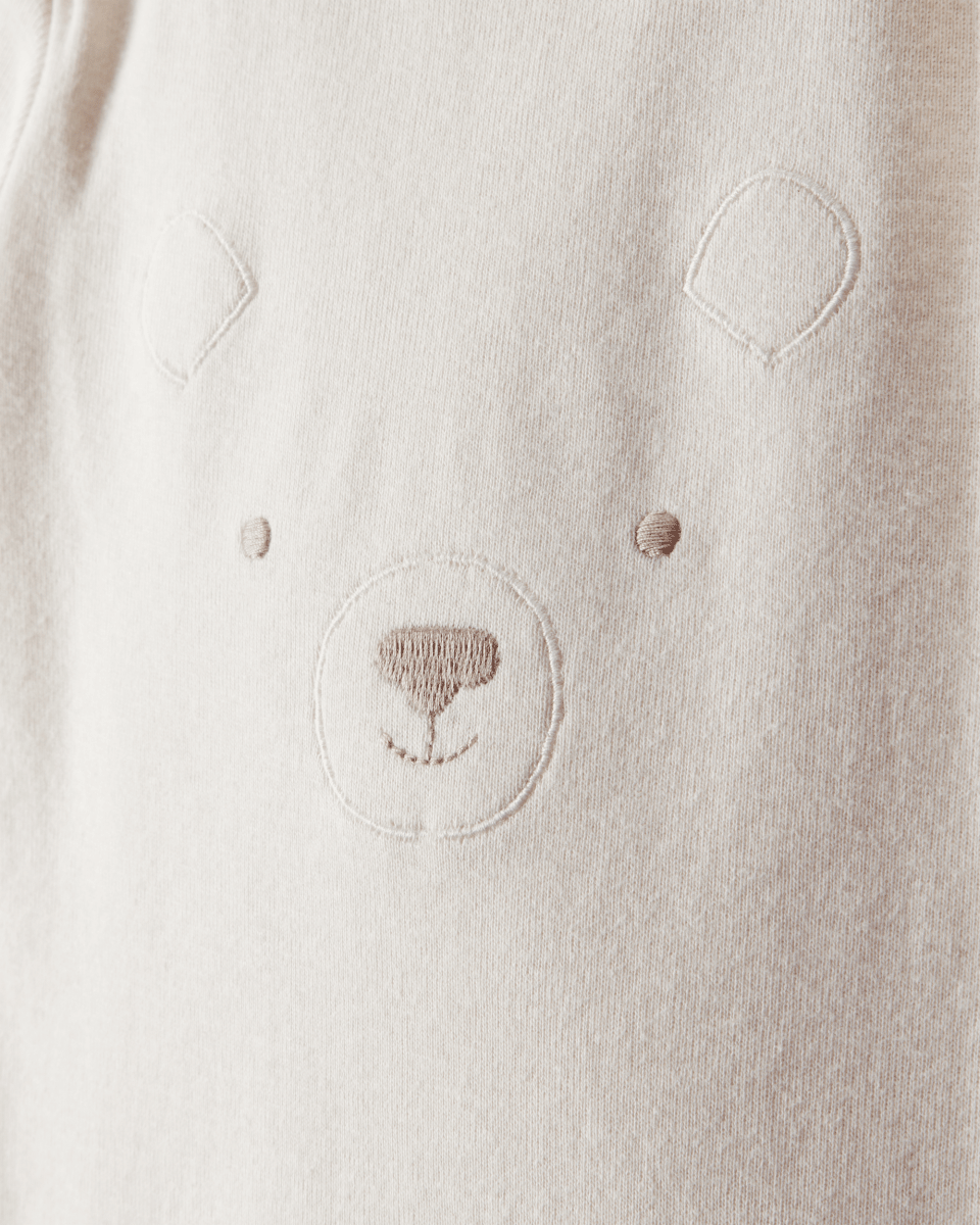 Pack cuatro piezas body manga larga con diseño de oso malva