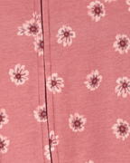 Pack de 2 pijamas de algodón con pies, estampado floral