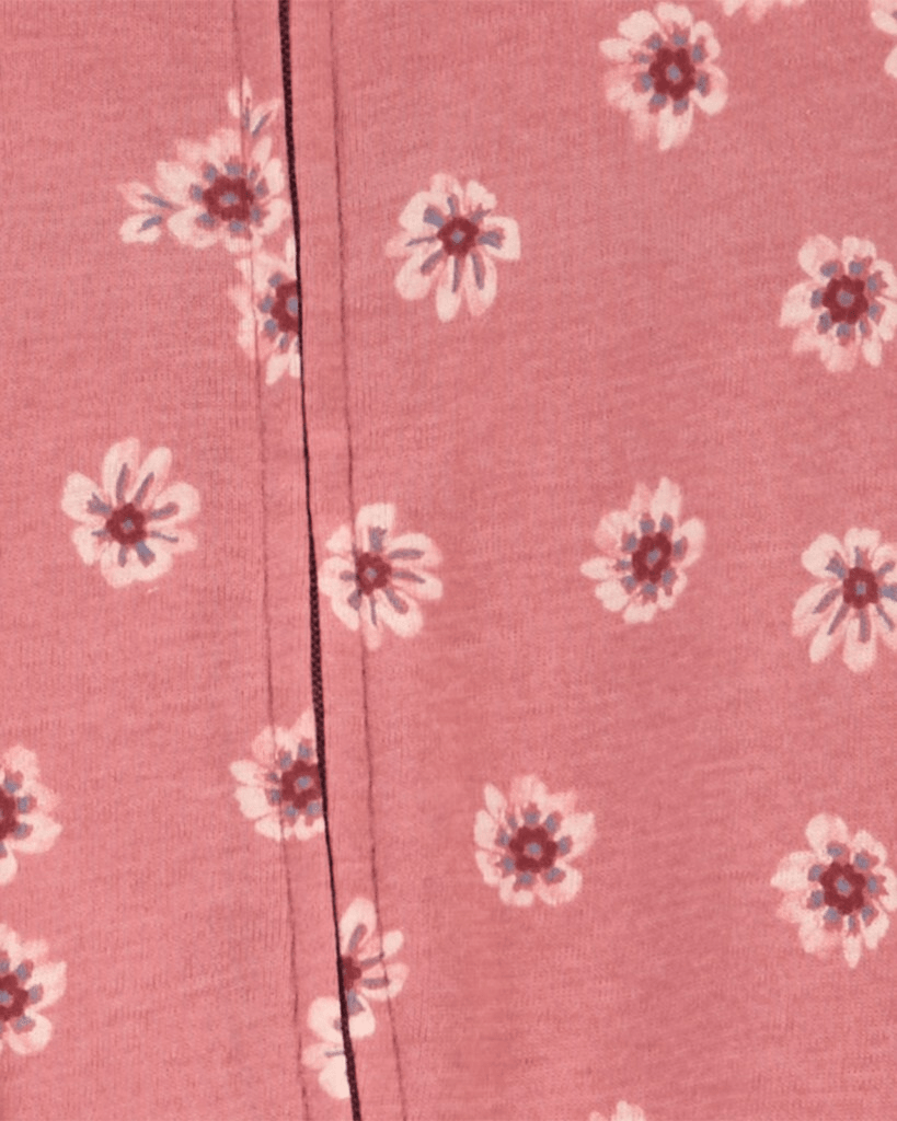 Pack de 2 pijamas de algodón con pies, estampado floral