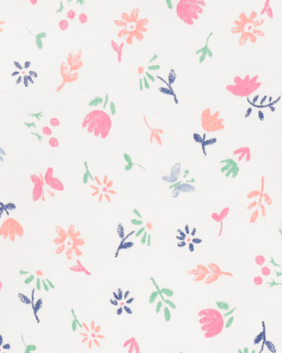 Pack de cuatro bodies de manga larga en rosa y gris con estampado floral