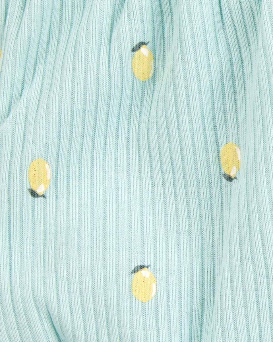 Pack de dos pantalones cortos de algodón con cintura elástica con estampado de limón