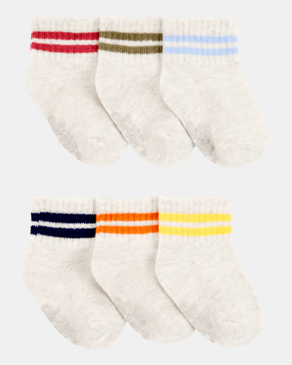Pack de seis pares de calcetines tobilleros a rayas