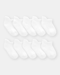 Pack diez pares de calcetines invisibles de algodón, blancos