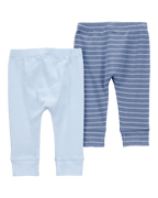Pack dos pantalones algodón azules
