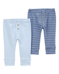 Pack dos pantalones algodón azules