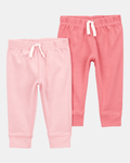 Pack dos pantalones algodón rosados