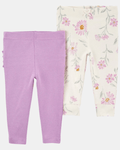 Pack dos pantalones de algodón floral