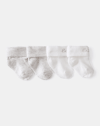 Pack dos pares calcetines algodón con puño plegable