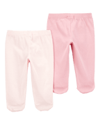 Pack dos pantalones algodón rosados