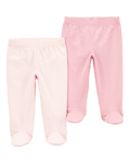 Pack dos pantalones algodón rosados