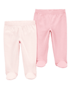 Pack dos pantalones algodón rosados