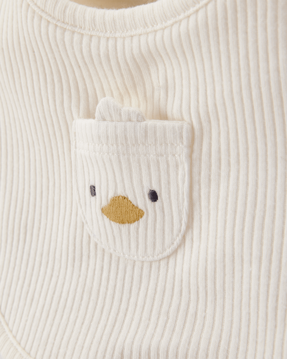 Pack tres baberos algodón diseño aves