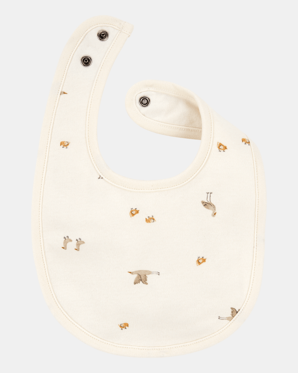 Pack tres baberos algodón diseño aves