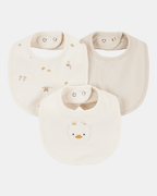Pack tres baberos algodón diseño aves