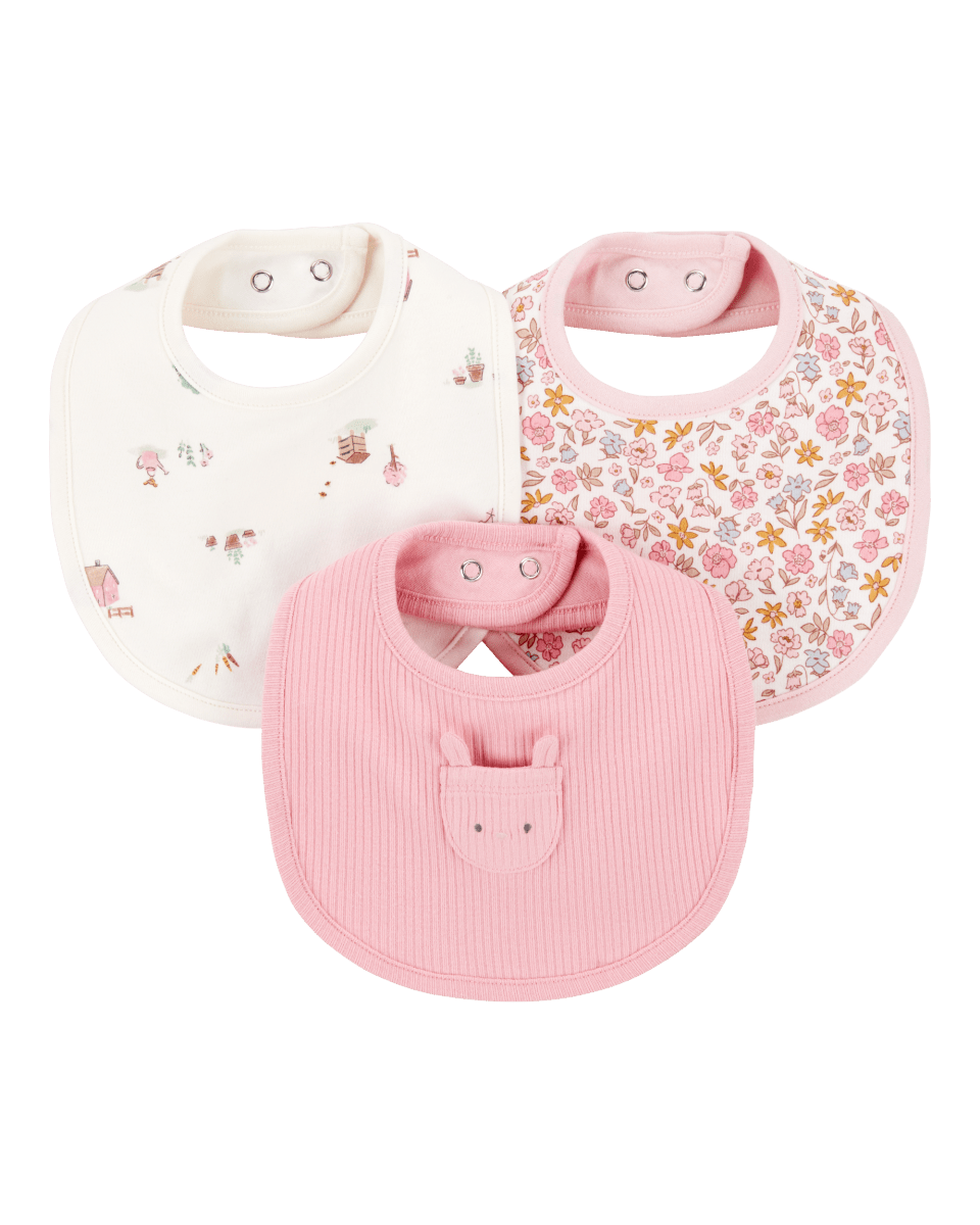 Pack tres baberos algodón diseño conejita
