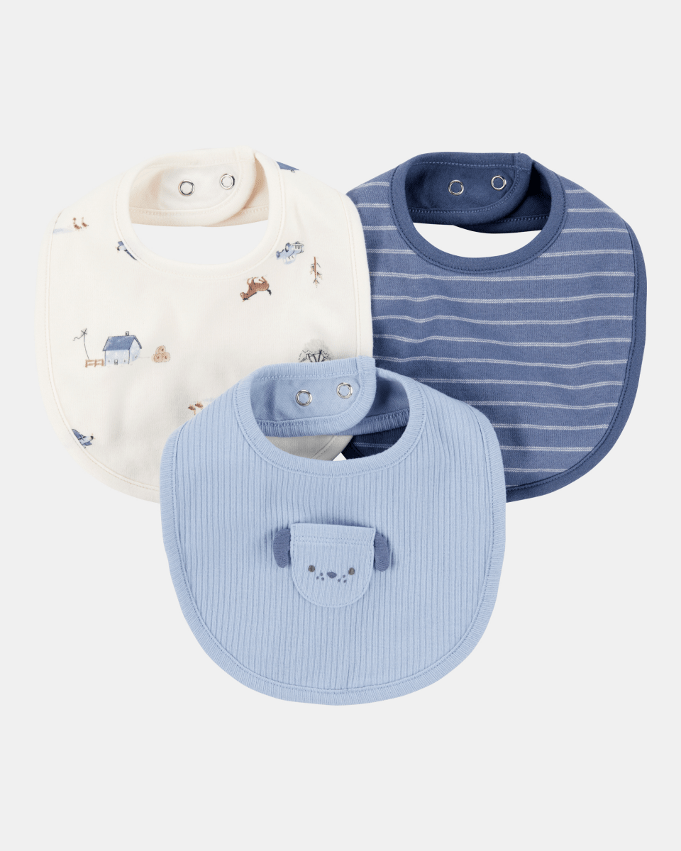 Pack tres baberos algodón diseño perro