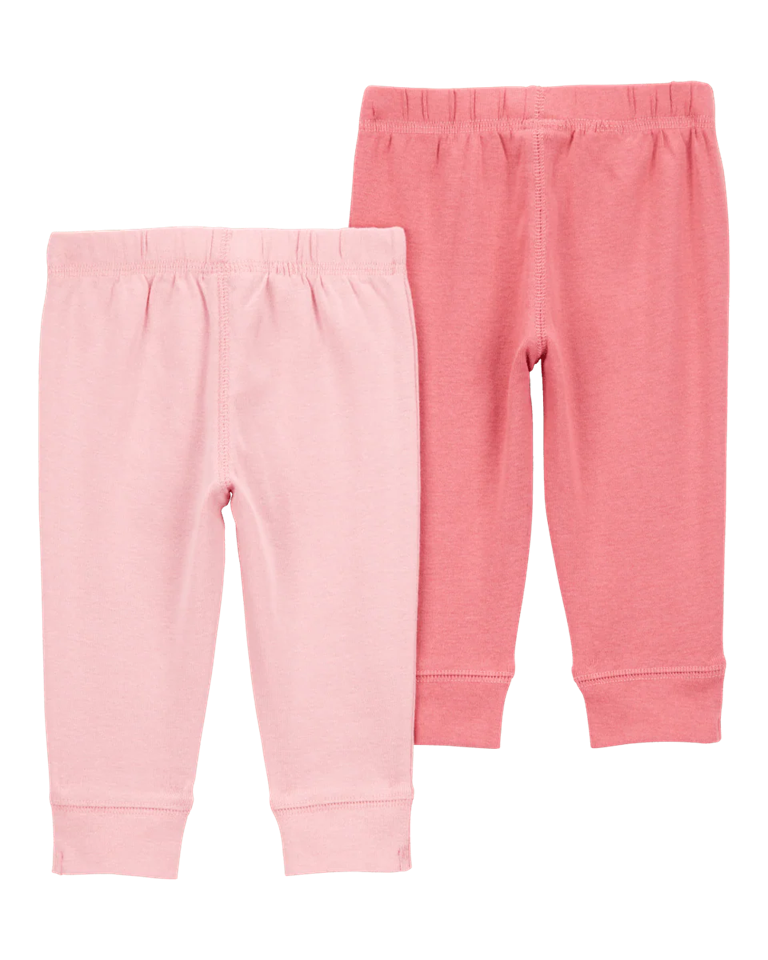 Pack dos pantalones algodón rosados