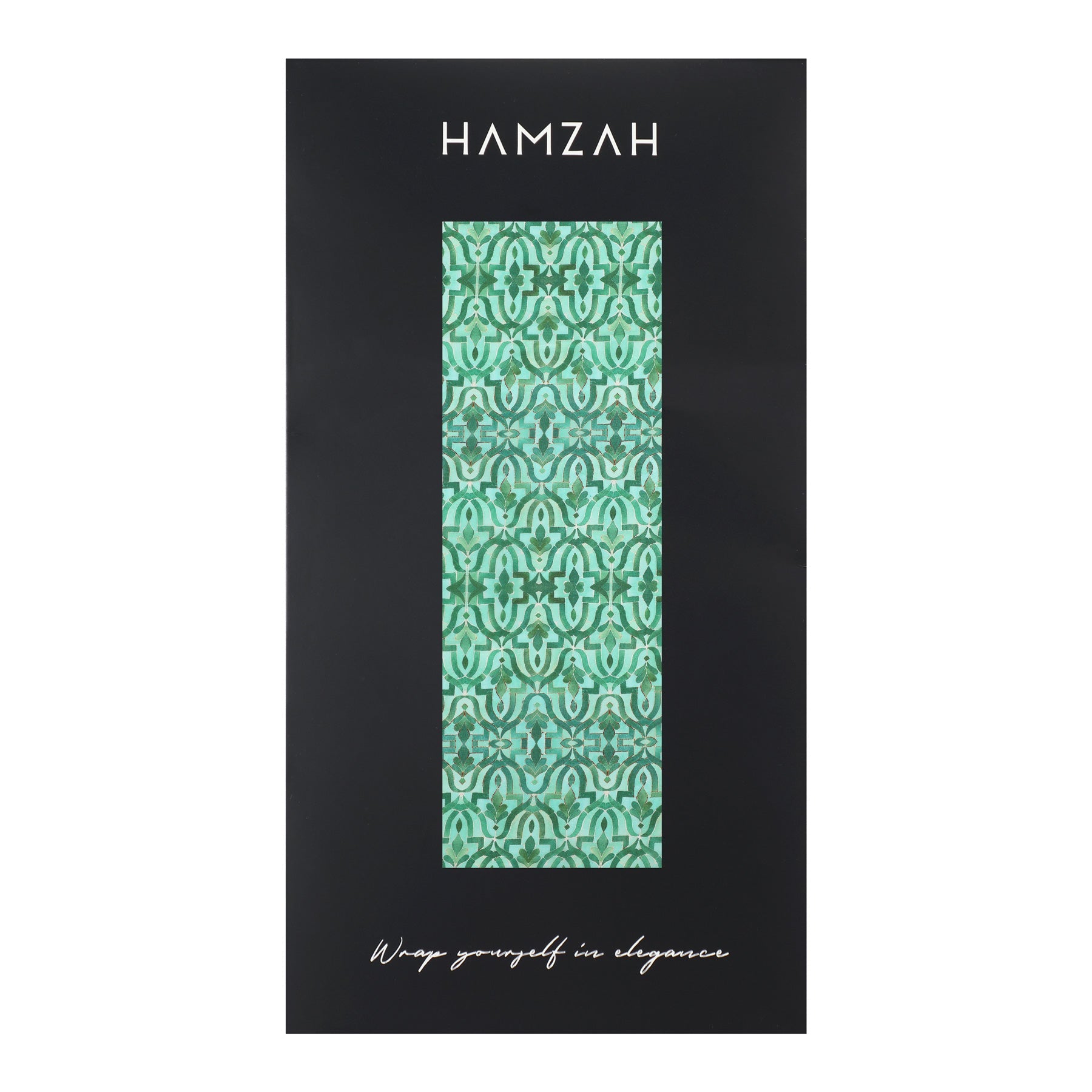 Green Silk Scarf Islamic Tiles