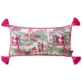 Pagoda Garden Chinoiserie Decorative Pillow Cover with Tassels