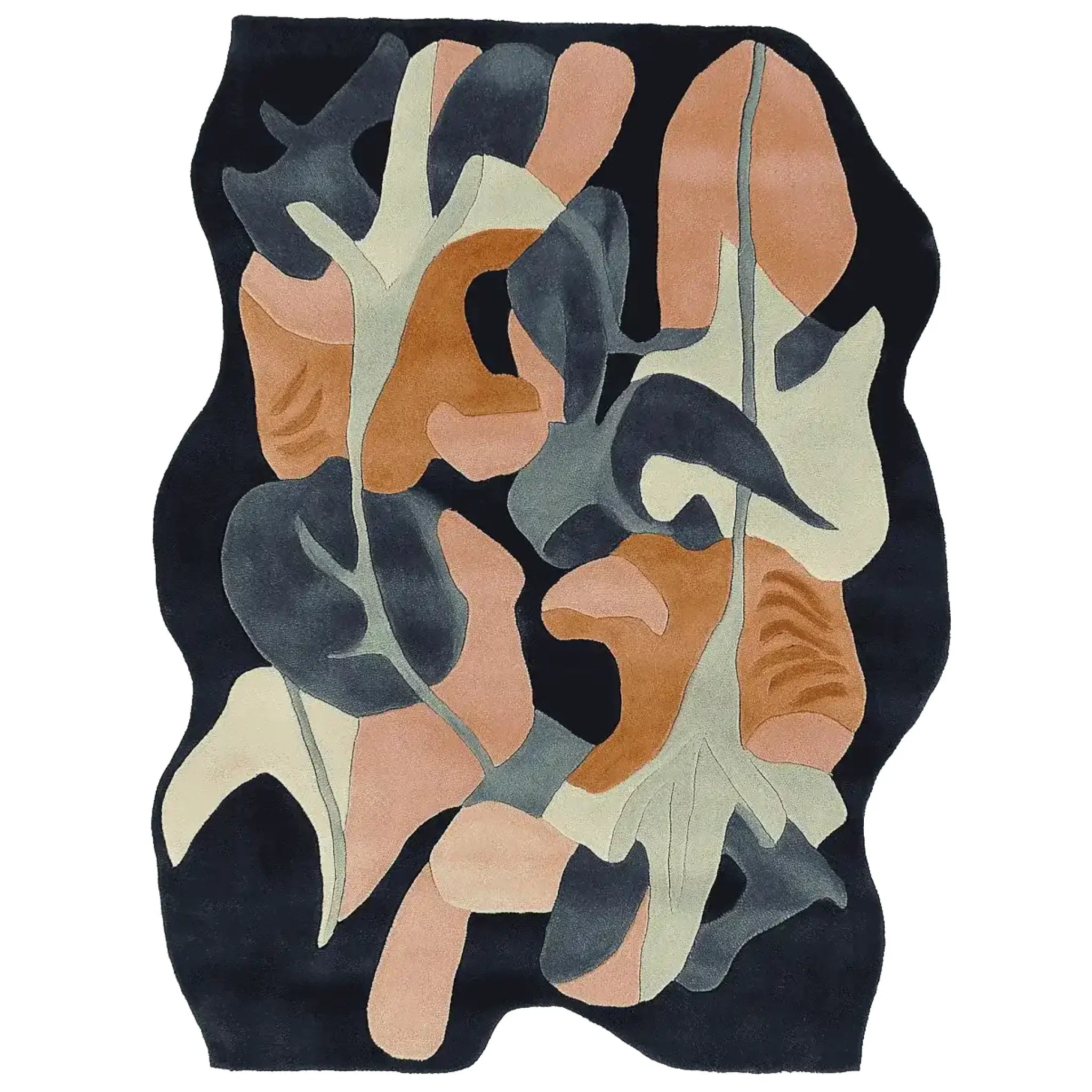 Painterly Leaf Drift Hand Tufted Rug