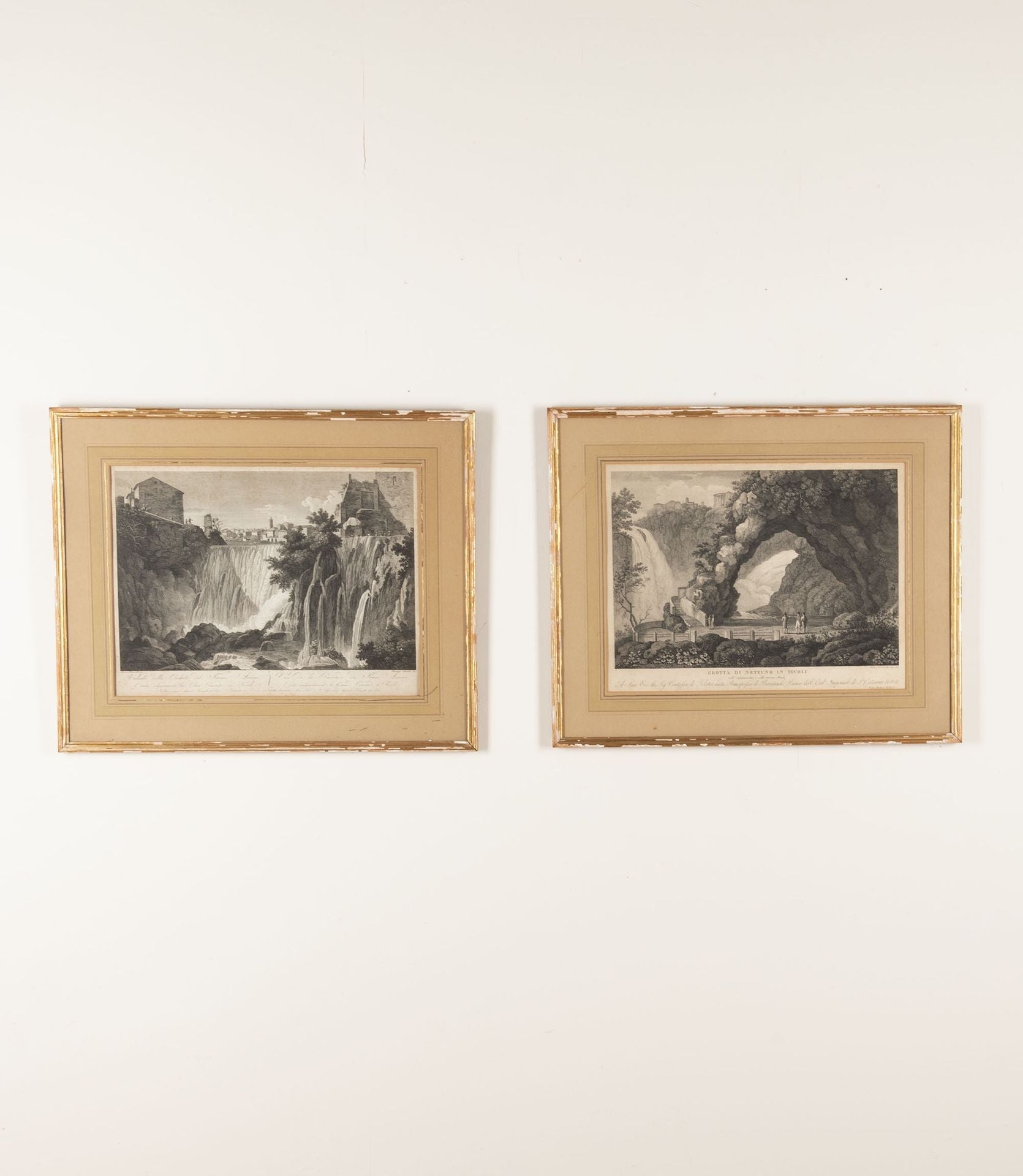 Pair of 19th Century Engravings of Waterfalls By Sister Parish Design