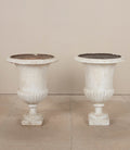 Pair of 19th Century French Cast Iron Campana Urns By Sister Parish Design