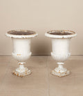 Pair of Late 19th Century French Cast Iron Urns By Sister Parish Design