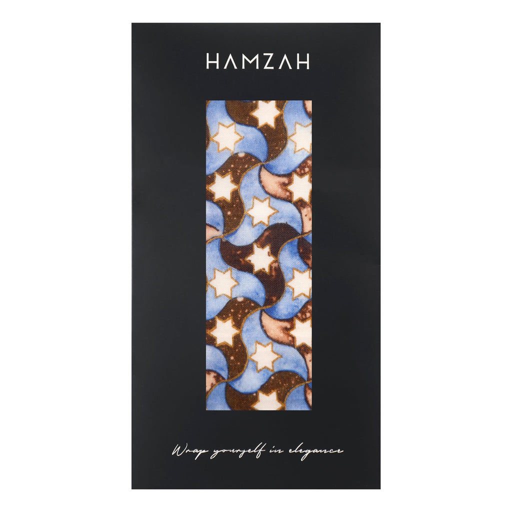 Brown and Blue Scarf - 100% Modal