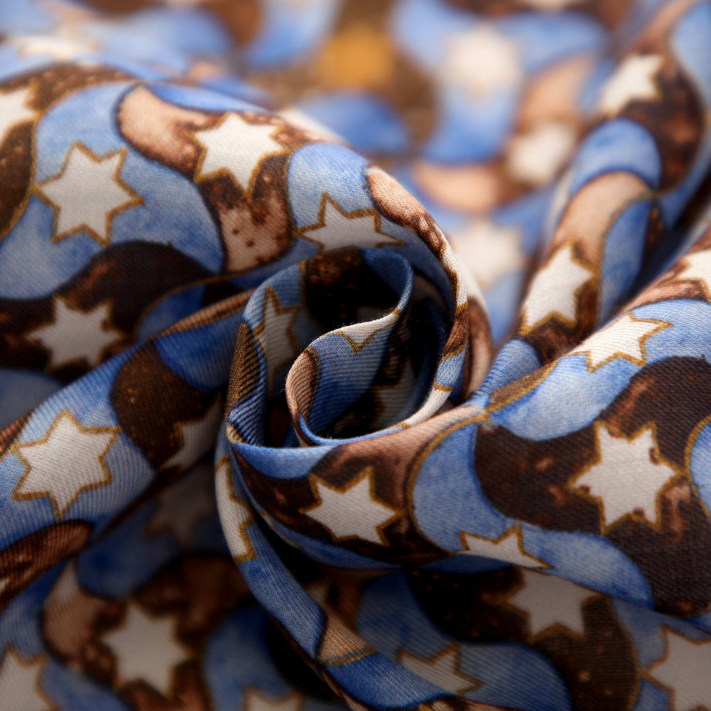 Brown and Blue Scarf - 100% Modal