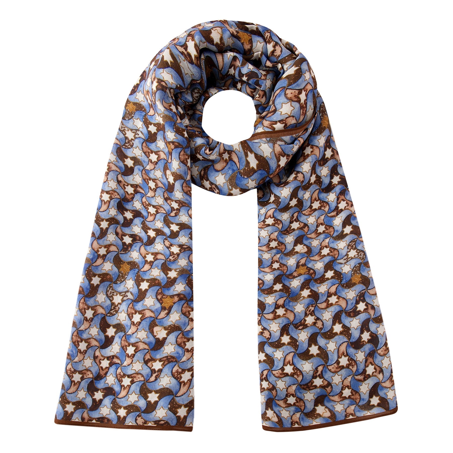 Brown and Blue Scarf - 100% Modal