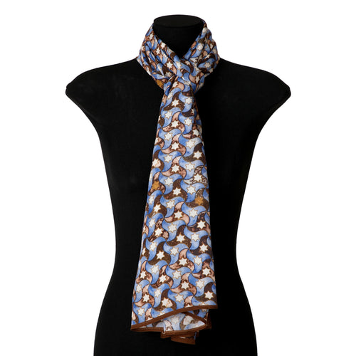 Brown and Blue Scarf - 100% Modal