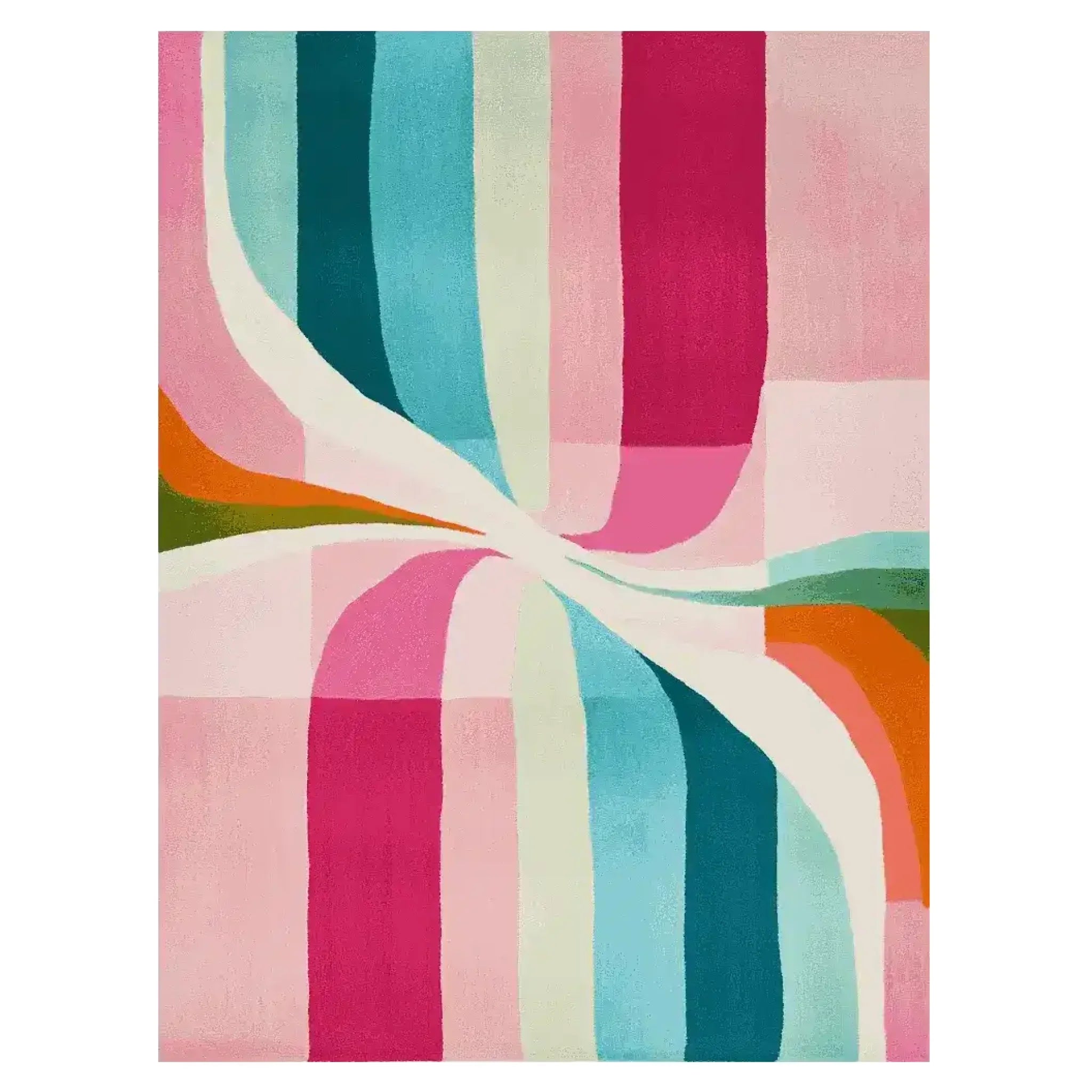 Pastel Motion Grid Hand Tufted Rug