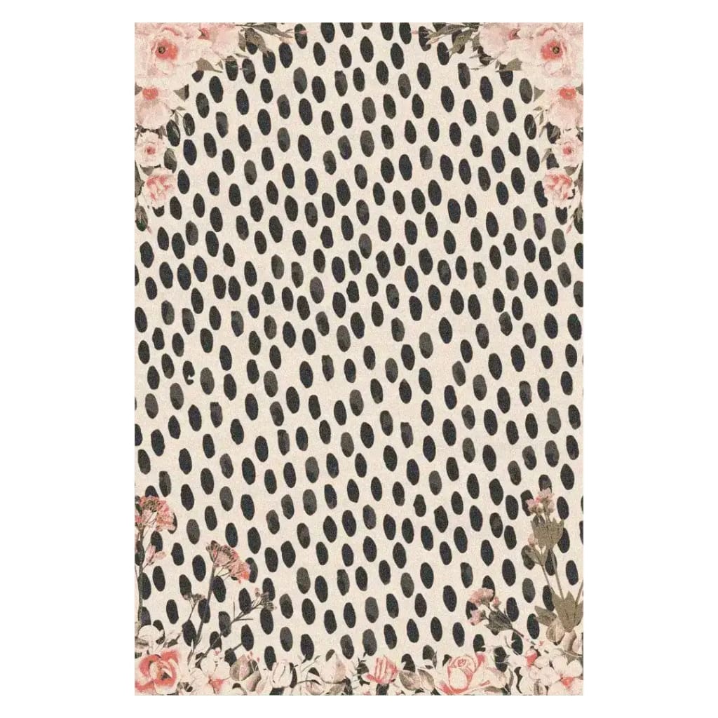 Floral Animal Print Hand Tufted Rug 9 x 12 ft