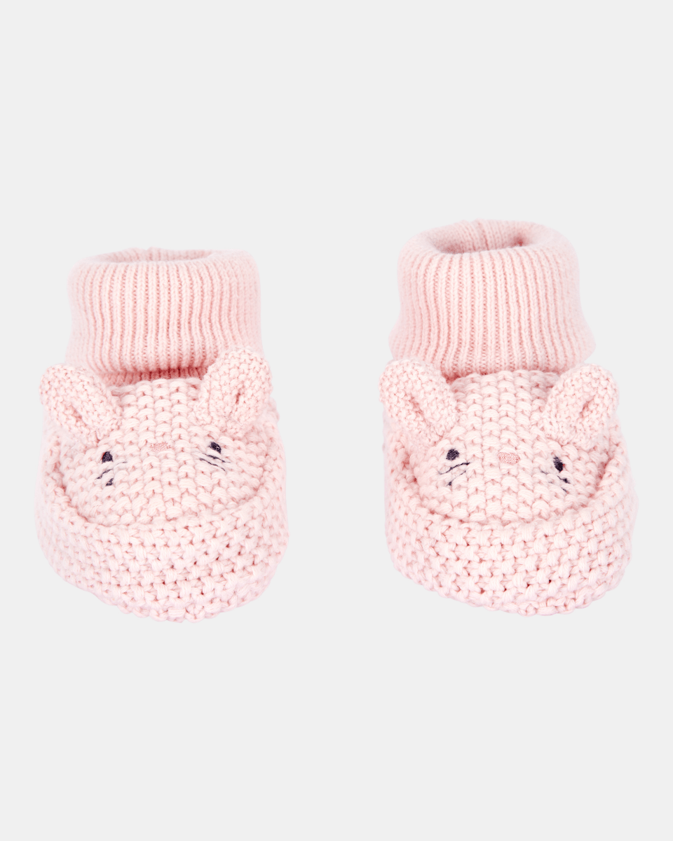 Patucos crochet conejito rosa