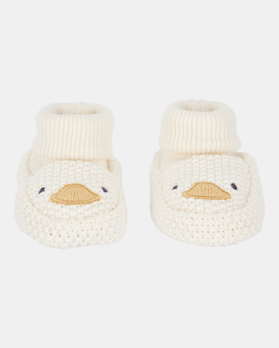 Patucos crochet pato blanco