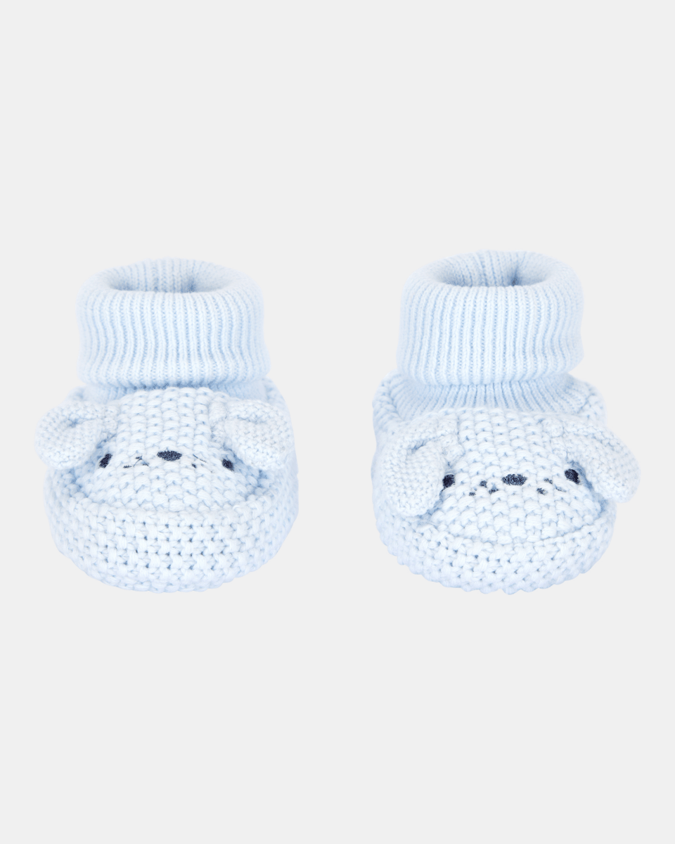 Patucos crochet perrito azul