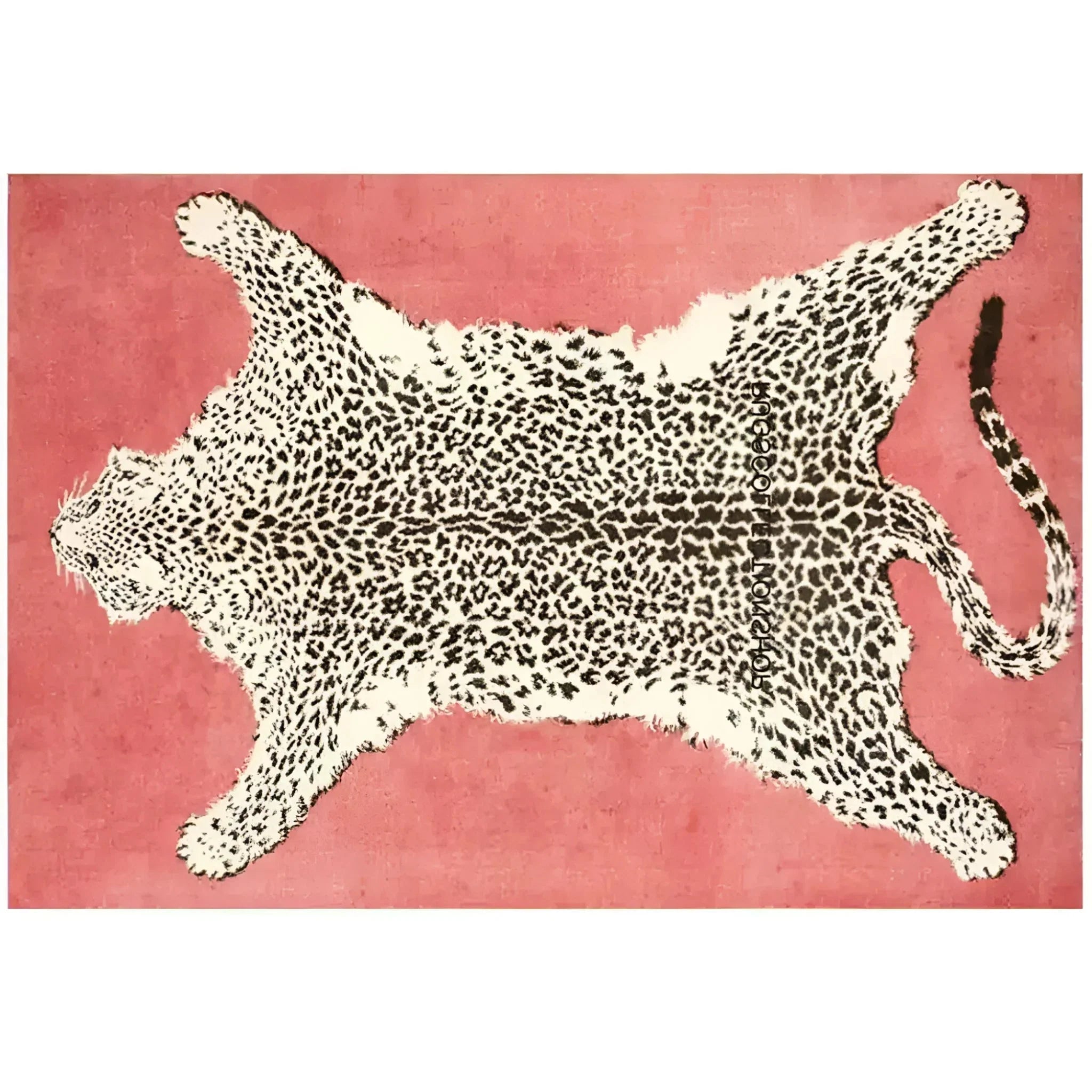 Peachy Leopard Hand Tufted Wool Rug