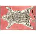 Peachy Leopard Hand Tufted Wool Rug 5 x 7 ft