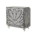 Peacock Design Bone Inlay 3 Drawers Dresser