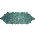 Peacock Wing Beaded Table Runner - Green and Blue