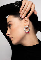 Pendientes Adara Fucsia Plata