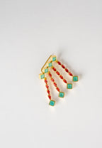 Pendientes Trepadores Verde Agua y Rosa Odeon