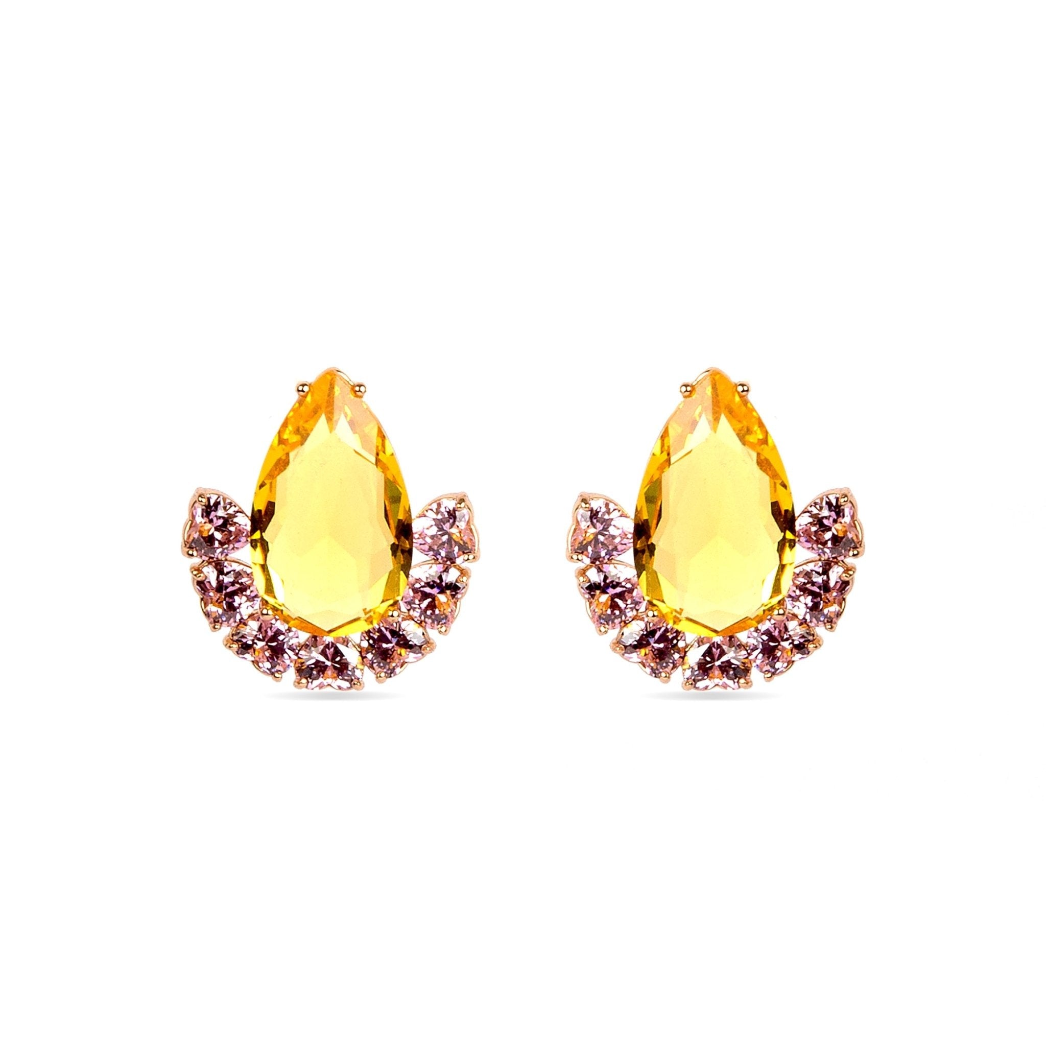 Pendientes acabado baño oro rosa 18K