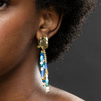 Pendientes acabado en oro 18k