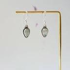 Pendientes Largos Agra de Piedra de Luna y Plata de Ley 925