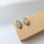 Pendientes Largos Agra de Piedra de Luna y Plata de Ley 925